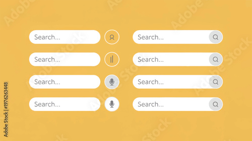 A graphic illustration of search bars and magnifying glasses on a screen