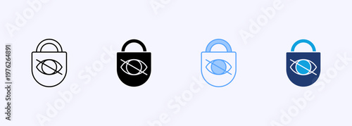 Privacy Icon Set Multistyle Various Collection Element For Design