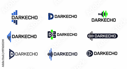 Collection of Darkecho Logo Designs Variations.