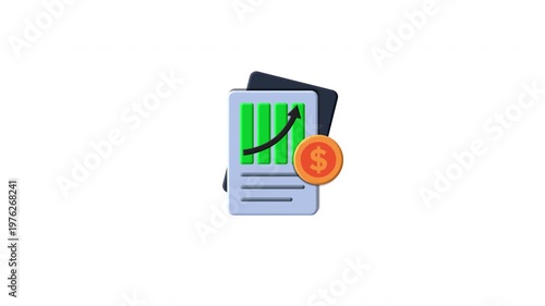 Business Growth Chart Animation Loop(transparent background)