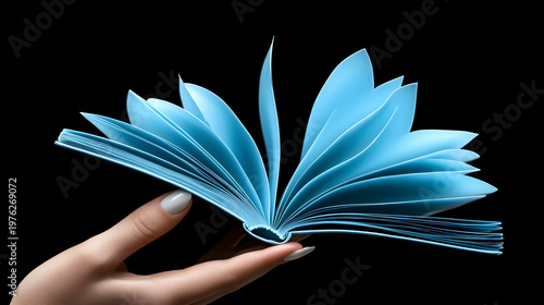 Digital Book in Hands - Futuristic Technology and Knowledge Concept