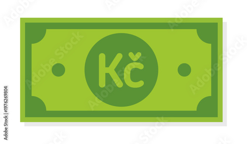 Czech Koruna banknote icon representing currency and finance