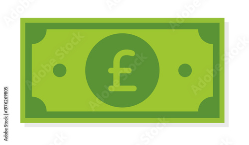 British pound sterling banknote icon representing currency and finance
