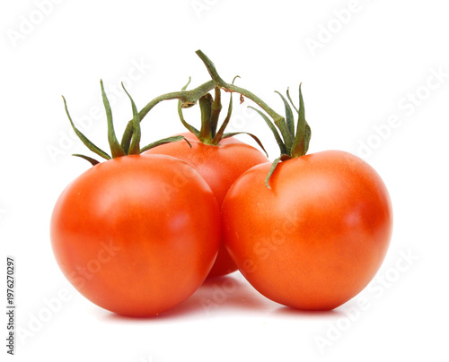 Ripe tomatoes isolated on white background 