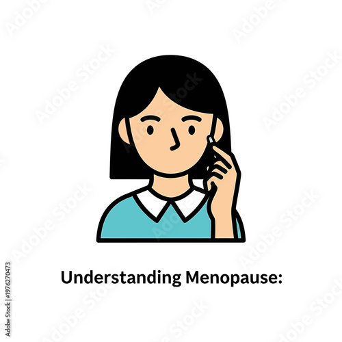 Understanding Menopause Woman Holding Hormone Pill Illustration