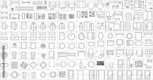 Intricate architectural blueprints detailed technical drawings isolated on transparent background