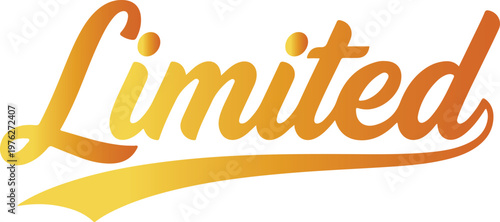 Yellow-orange Limited text with a swoosh on white background edition exclusive
