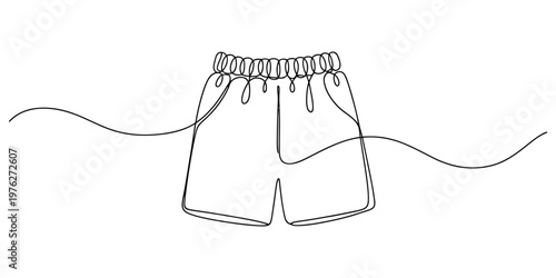 Minimalist Continuous One Line Drawing of Shorts