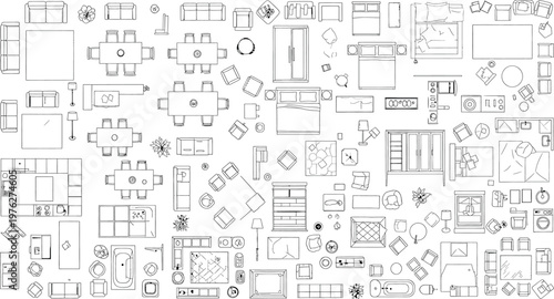 Intricate architectural blueprints a seamless pattern of technical drawings isolated on transparent background