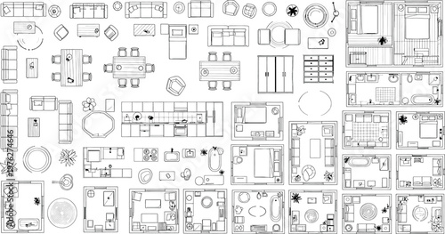 Architectural plans and blueprints hand drawn sketch isolated on transparent background