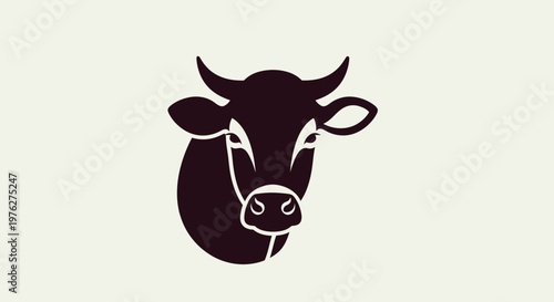 Stylized cow head illustration against a neutral background for design purposes