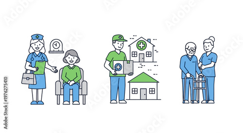 Elderly care and home maintenance services.