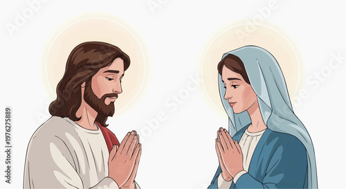 Jesus with his holy mother, the Virgin Mary of the Immaculate Conception.