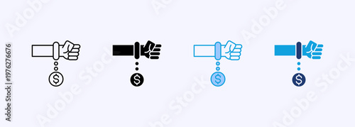 Debt Icon Set Multistyle Various Collection Element For Design