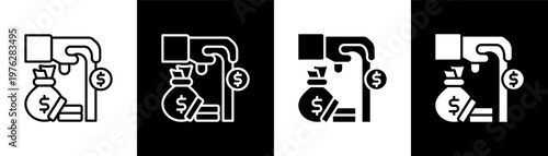 Retirement Fund Icon Of Line Black And White Style Vector Illustrationn