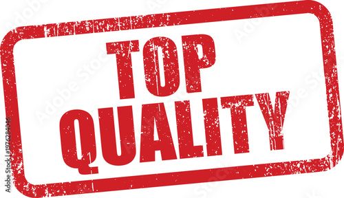 Distressed Red Top Quality Rubber Stamp Grunge Text