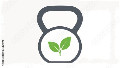 Kettlebell with Green Leaves Inside.