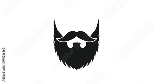 Detailed black beard design sharply defined edges a striking facial hair silhouette