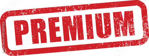 Distressed Red Premium Rubber Stamp Grunge Text