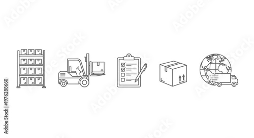 Logistics and transportation icons set.