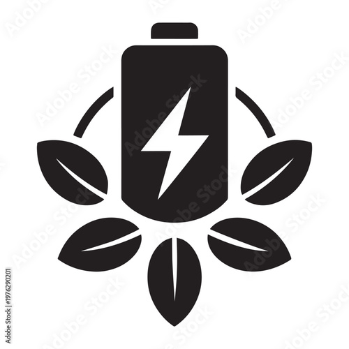Eco friendly battery vector icon concept representing green energy and sustainable power.