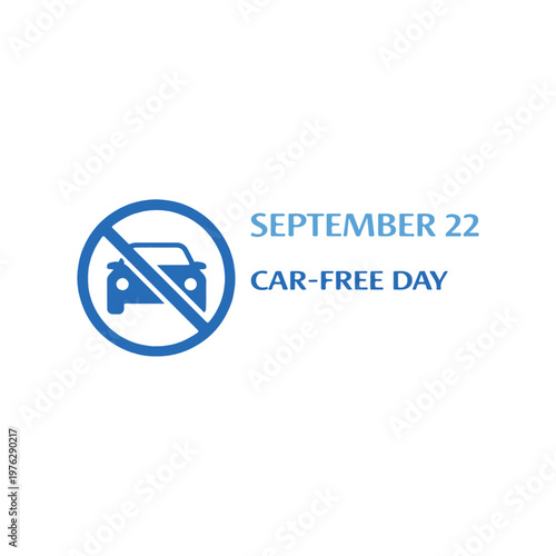 September 22 Car-Free Day
Vector holiday banner on a white background