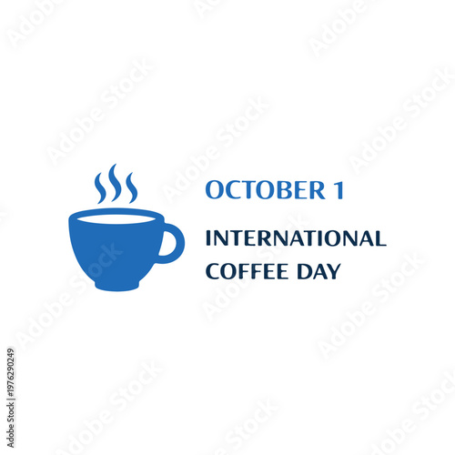 October 1 International Coffee Day
Vector holiday banner on a white background