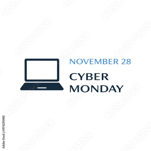 November 28 Cyber Monday
Vector holiday banner on a white background