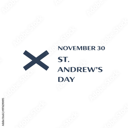 November 30 St. Andrew’s Day
Vector holiday banner on a white background