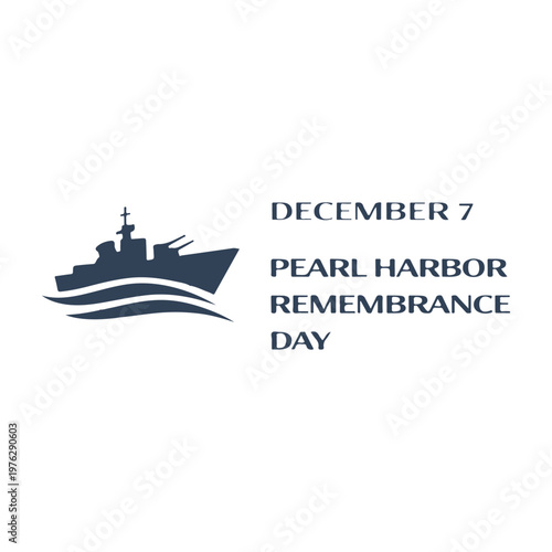 December 7 Pearl Harbor Remembrance Day
Vector holiday banner on a white background