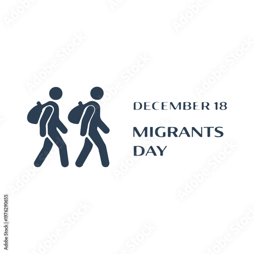December 18 Migrants Day
Vector holiday banner on a white background
