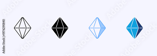 Mineral and resource icons for mining, geology, and natural material concepts. Multiple style Icons set.