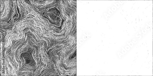 Split with dark textured lines on left and sparse white dots on right abstract background pattern