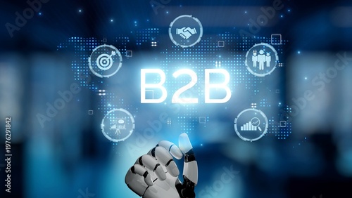 Tableau sur toile AI-driven B2B strategy revolutionizing business operations through intelligent automation, real-time communication, and market optimization