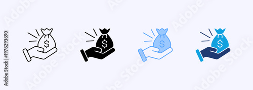 Earning Icon Set Multiple Style Various Collection Element For Design