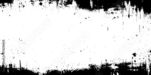 Distressed Monochrome Grunge Texture with Rough Scratches, Cracks, Splatter Effects, and Dark Grain Pattern for Weathered Abstract Design Background Use.