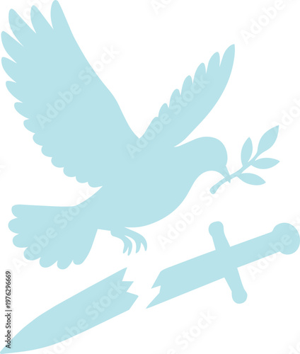 Love over War dove breaks sword