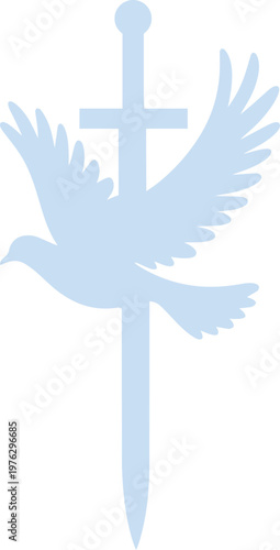Peace dove breaks sword