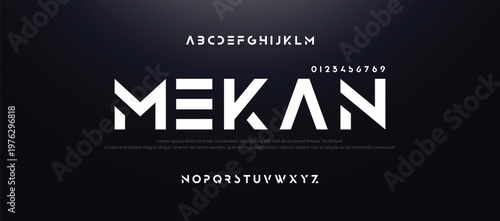 Game Sport Movie Alphabet Font. Typography modern regular style font for technology, digital, logo design. vector illustration