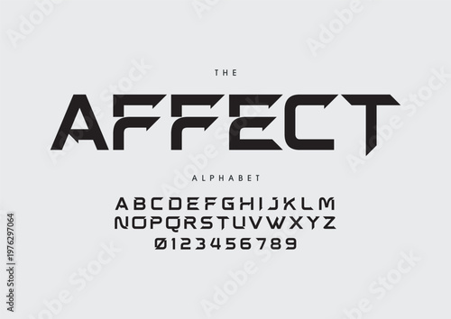 Typography minimal modern slim monogram fonts style. Vector illustration and tech line font. Abstract minimal modern alphabet font.