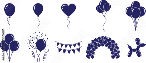 Abstract blue inkblot shapes resembling organic forms and creatures