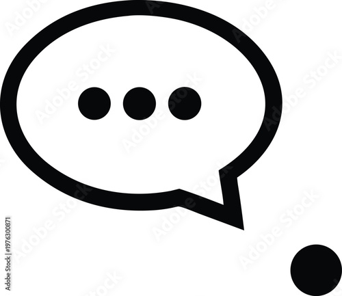 chat speech bubble with ellipsis Vector