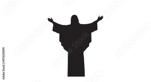 silhueta de jesus cristo isolado em fundo branco conceito fe e espiritualidade