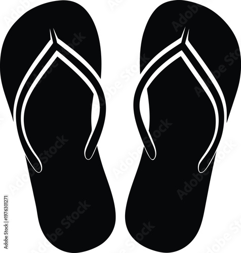 Black flip flops Vector