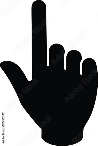 Black silhouette of a hand with middle finger raised Vector