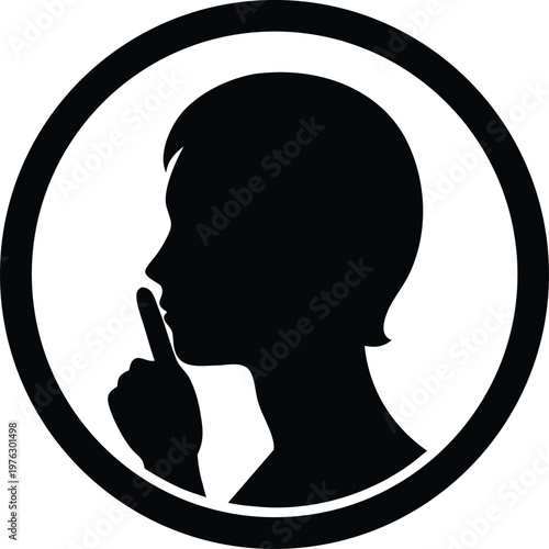 Shh Be Quiet Silhouette Vector