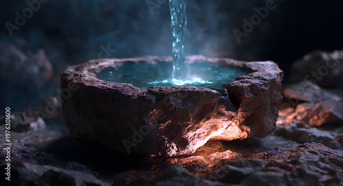 Pre-Qin Mid-Autumn Moon Sacrifice Illustration, Basalt Altar, Full Moon Divine Light, Bronze Jue, Jade Cong, Cosmic Nebula for Commercial Use
