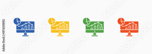 Schilderij op canvas Analysis Icon Set Color Multiple Style Collection Element For Design