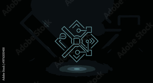 Geometric shapes forming a symbol.