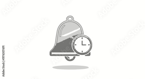 Hotel Service Bell with Clock.